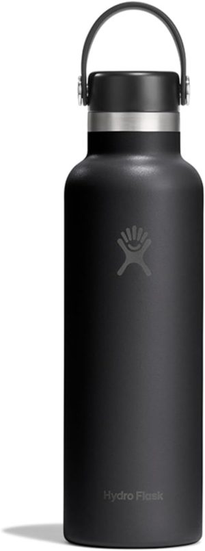 Hydro Flask Water Bottle - Insulated Stainless Steel - Non Spill. Leakproof in 21 Oz Tonal Black