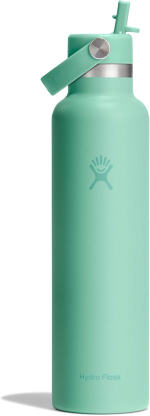 Hydro Flask Water Bottle - Insulated Stainless Steel - Straw Lid. Non Spill. Leakproof in 24 Oz Mermaid Green
