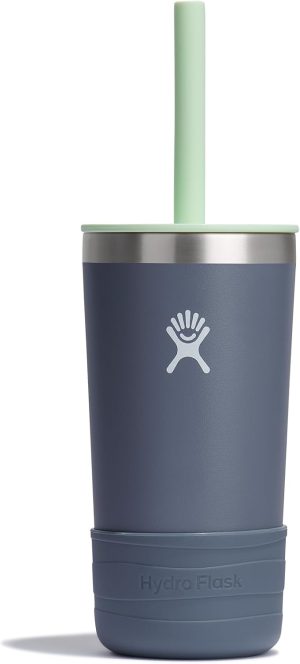 Hydro Flask Kids 12 Oz Tumbler with Lid and Straw for School - Insulated Stainless Steel in Koala Gray