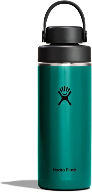 Hydro Flask Lightweight Wide Flex Chug Cap - Insulated Stainless Steel Water Bottle 16 Oz Emerald Green