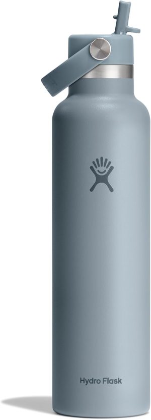 Hydro Flask Water Bottle - Insulated Stainless Steel - Straw Lid. Non Spill. Leakproof in 24 Oz Shale Gray