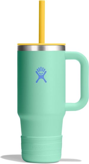Hydro Flask Kids 24 Oz Travel Tumbler with Handle. Lid and Straw for School - Insulated Stainless Steel in Mermaid Green
