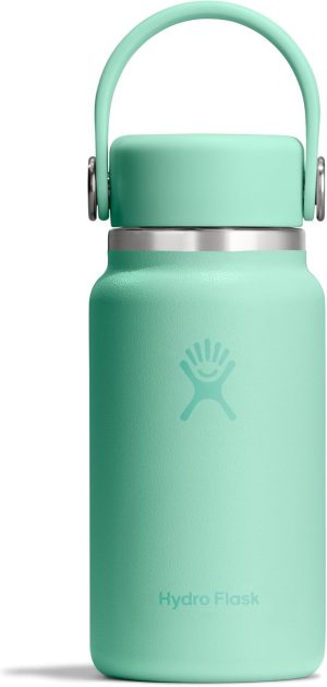 Hydro Flask Micro Bottle - Insulated Mini Leak Proof Flask for Purse or Pocket in 6.7 Oz Mermaid Green