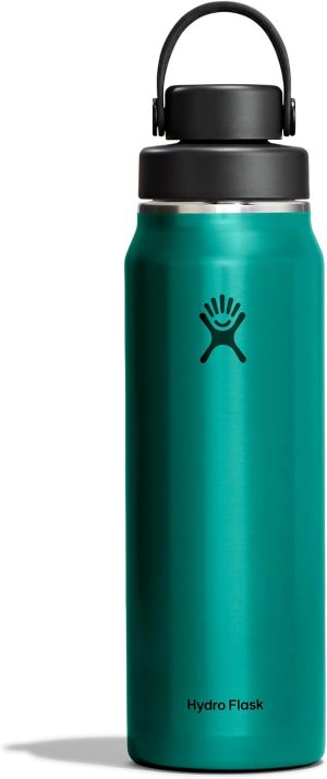Hydro Flask Lightweight Wide Flex Chug Cap - Insulated Stainless Steel Water Bottle 32 Oz Emerald Green
