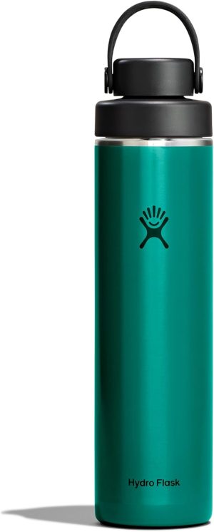 Hydro Flask Lightweight Wide Flex Chug Cap - Insulated Stainless Steel Water Bottle 24 Oz Emerald Green