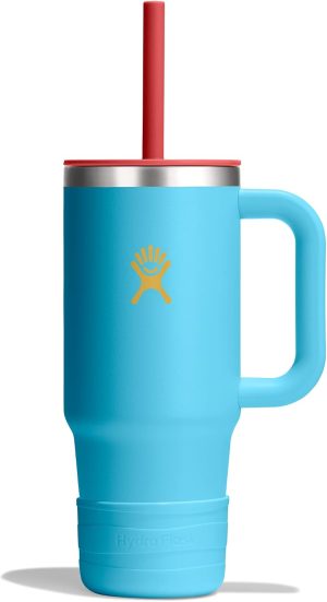Hydro Flask Kids 24 Oz Travel Tumbler with Handle. Lid and Straw for School - Insulated Stainless Steel in Bluejay